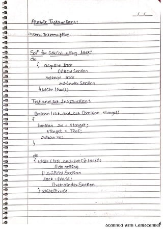 OPERATING SYSTEMS handwritten FIVE NOTES