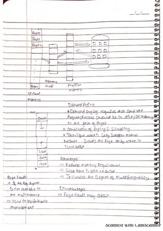OPERATING SYSTEMS handwritten FIVE NOTES