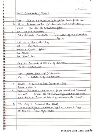 OPERATING SYSTEMS handwritten FIVE NOTES
