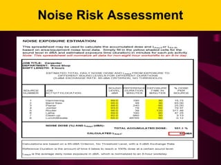 Noise Risk Assessment
 