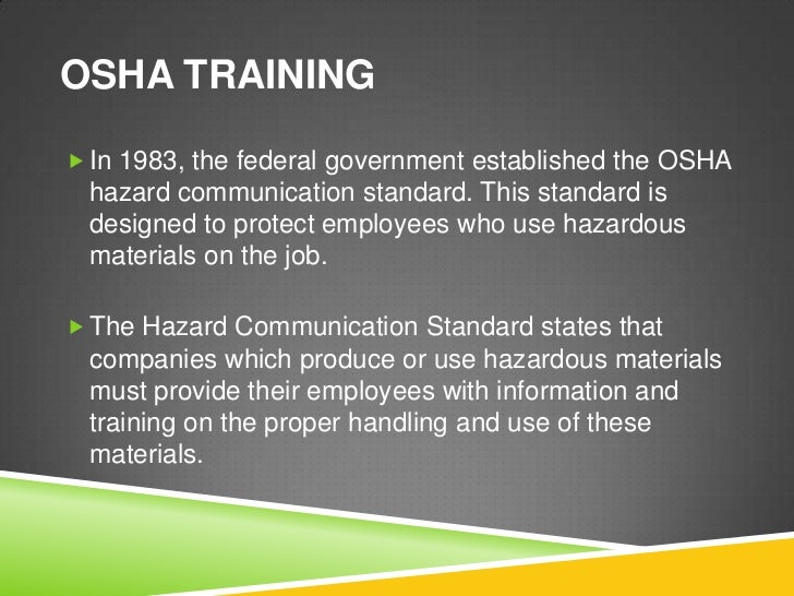 Osha (occupational safety and health administration)(1)