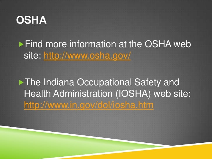 occupational safety and health administrator The occupational safety and health administration ( osha ) is an agency of the united states department of labor congress established the agency under the occupational safety and health act , which president richard m nixon signed into law on december 29, 1970 osha's mission is to assure. occupational safety and health administrator The occupational safety and health administration ( osha ) is an agency of the united states department of labor congress established the agency under the occupational safety and health act , which president richard m nixon signed into law on december 29, 1970 osha's mission is to assure.