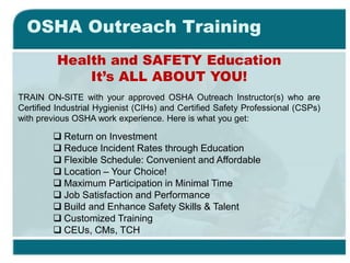 Windsor Consulting Group - 2017 OSHA Outreach Health and Safety ...