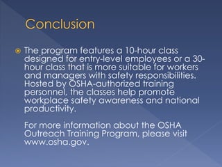 OSHA’s Outreach Training Program | PPTX