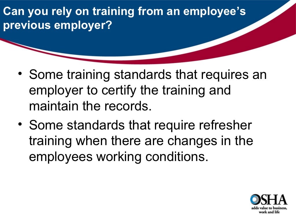 Osha training requirements