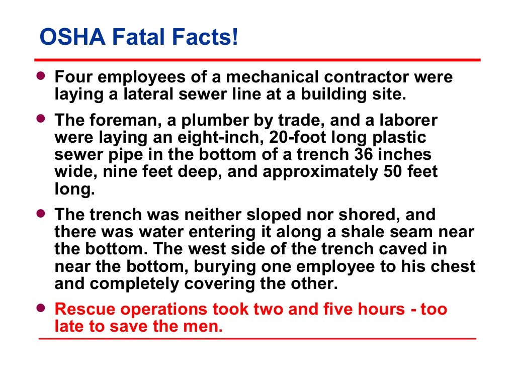 OSHA Trenching and Excavation Requirements