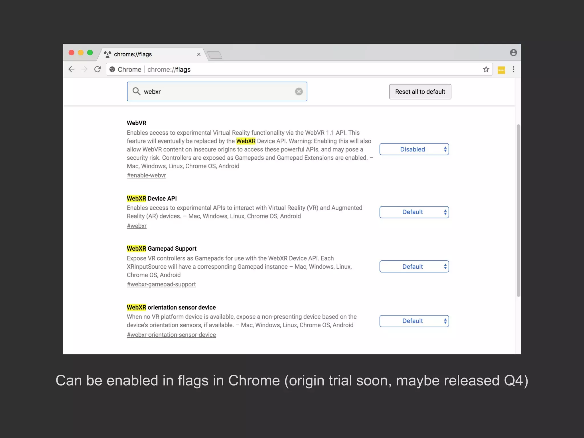 Can be enabled in flags in Chrome (origin trial soon, maybe released Q4)
 