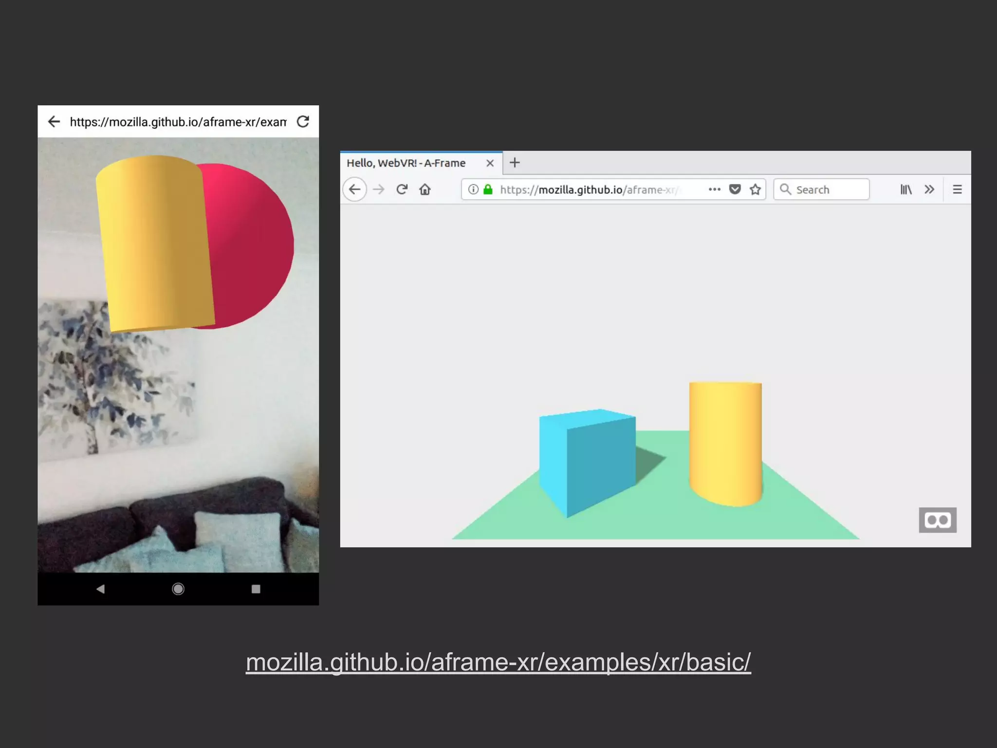 mozilla.github.io/aframe-xr/examples/xr/basic/
 