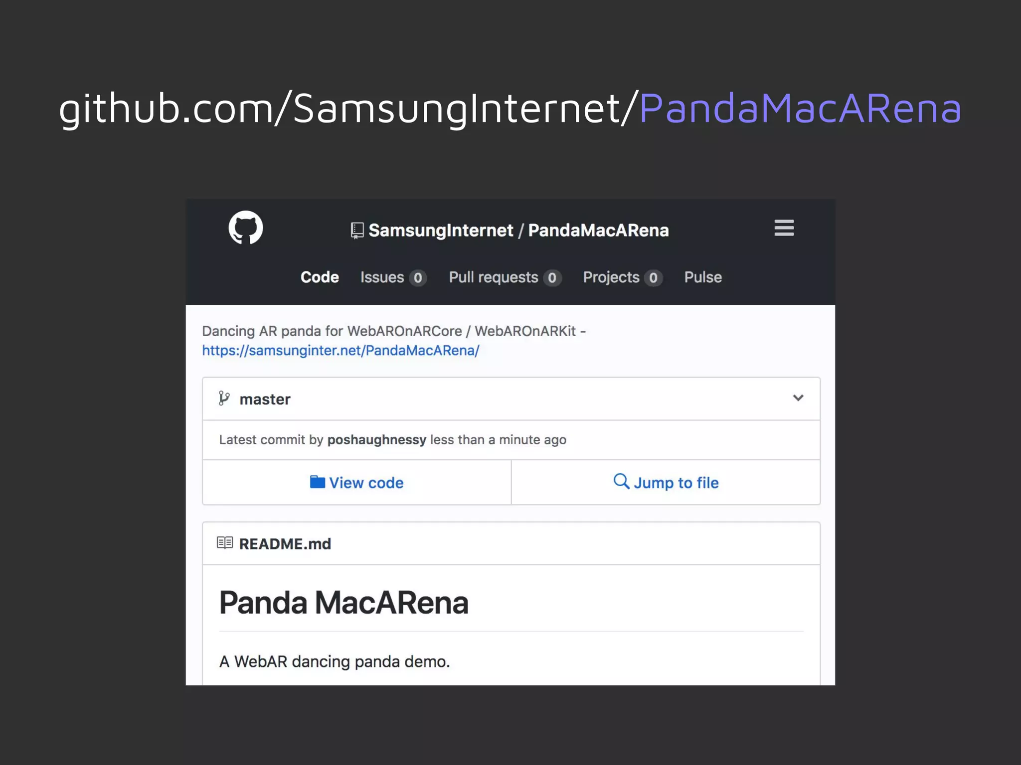 github.com/SamsungInternet/PandaMacARena
 