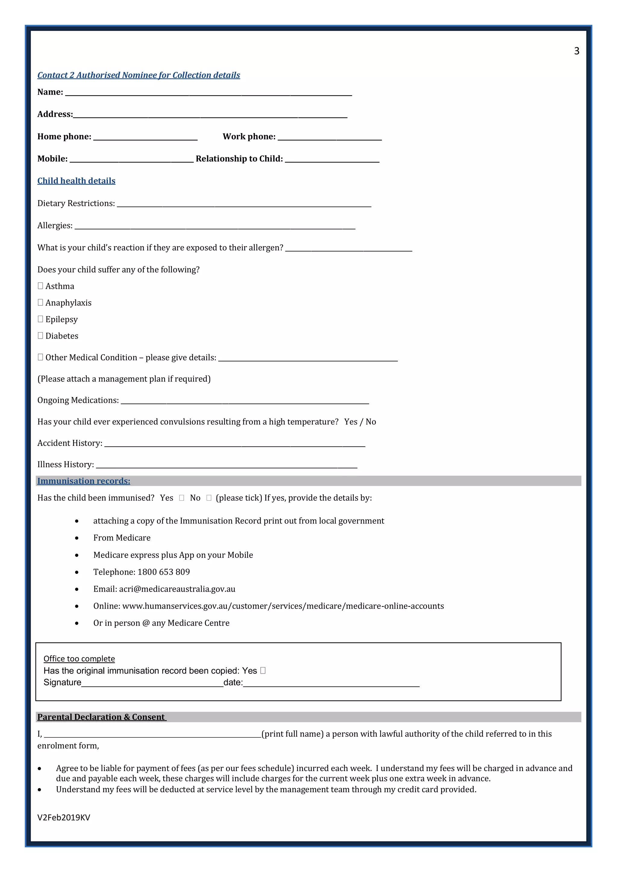 Oshc enrolment form 2019 | PDF