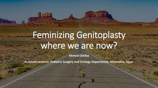 Feminizing Genitoplasty
where we are now?
Ahmed Oshiba
Assistant Lecturer, Pediatric Surgery and Urology Department, Alexandria, Egypt
 