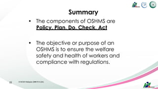 Oshms Checklist Comprehensive Occupational Safety and Health Management & Emergency ...