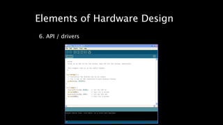 Elements of Hardware Design 
6. API / drivers 
 