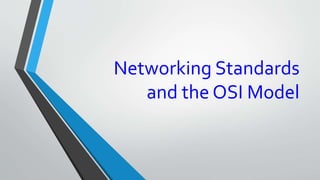 Networking Standards
and the OSI Model
 