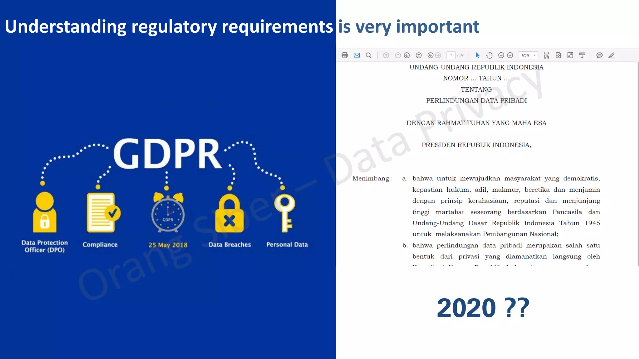 2020 ??
Understanding regulatory requirements is very important
 