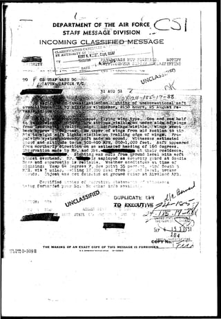DEPARTMENT OF JHE AIR FORCE 
STAFF MESSA^F DIVISION 
INCOMING CLASSlE*EBdWFSBAGE 
;"il3? *B 
W • • 5frather' 
at -San-dia 
6^ ;]*gr^* 
OUPUCATK 
THE MAKING OF AN EXACT COPY OF THIS MESSAGE IS FORBIDDEN 
0-309 B O. 5. SO»E»N»tl4T ntlNTINS OFFICE 18—5fl«03-2 
 