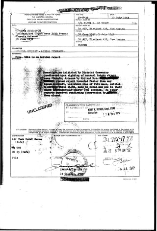 TITLS 
J. ' 
HEADQUARTERS UNITED S.ATES AiR FORCE 
TH£ INSPECTOR GENERAL 
OFFICE OF SPKIAL INVESTIGATIONS 
REPORT' OF INVESTIGATION 
.sparse* (s) 
9T4r Avenua 
j FILE NO. DATE 
10 
CHARACTER 
R£?O,?1 MADE BY 
RHPOST MADE AT 
PERIOD 
ZlvtlxaA 
STATUS 
CL0SS9 
1952 
RcFERENCE 
tM« i> an Initial SYNOPSIS 
,-<^> 
e 
CLASSrFTCATION;CANCT!LLSr ••• 
BY AUTEOiiiT'i" OF I - 
DATE 
i) •, 
' * • • : 
ATTENTION: Disclosure of the nature. soun3e5i""<y even the existence of such Investigative information to persons mentioned In the report or to 
other persons not normally entttled'to such inicrmation may be-.made only when expressly authorized by the Director ot Special lor 
vestigations, Id^or higher au£ta»ity. Unauthorized disclosure: or such Information will be considered to be a violation of AFR 2CpiU 
DISTRIBUTION 
Air r»ch Intel 
(Info) ..J 
^ OSI ; 
30 #5 
£3fcT!ON COPY FORWARDED TO- 
 
