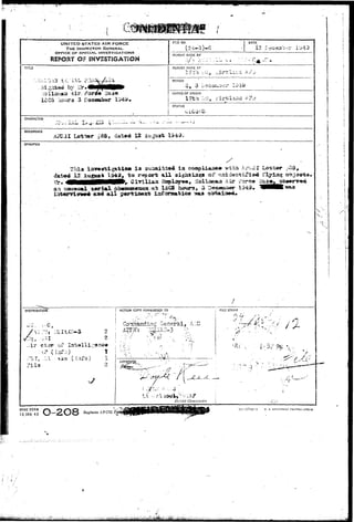 UNITED STATES AIR FORCE 
THE INSPECTOR GENERAL 
OFFICE OF SPSCIAL INVESTIGATIONS 
REPORT OF IMVSST3GA73ON 
TITLE 
CHARACTER 
F:?.E NO. 
(34-3 )-G 
DATE 
REPORT MADE BY 
• ' • / y - y •••'•"'-• ; • - • - = • - * 
REPORT MADE AT 
PERIOD 
o, 3 I^CSJW^O:' I' 
OFFICE OF ORIGIN 
STATUS 
REFERENCE 
, datad 12 
SYNOPSIS 
all yarxiaeat 
DISTRIBUTION 
«-!•«:- I 1 V ^ 
r ctor of Iatalllr.».nc« 
ACTION COPY FORWARDED TO FILE STAMP 
'?>".- 
A:iG 
1  
i 
l a suisai-ttwl l a 
1343, t o r«poriJ a.11 
i 
APPROVEJ3 
N - - 
/ .• v ^..1- 
D'ufrict Commintln 
AFHQ FORM 
15 JAN. 43 
Replaces AFCSI P, 
I'j—577-14-1 U- 5. 
 