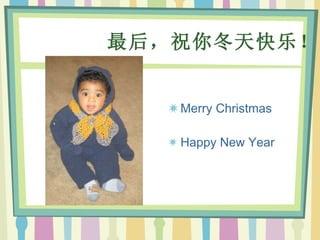 最后，祝你冬天快乐！ Merry Christmas Happy New Year  