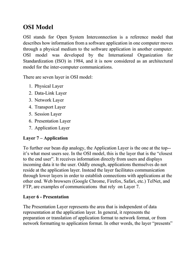 OSI and TCP/IP Model | PDF