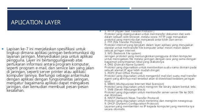Spesifikasi osi layer osi layer daventa s Spesifikasi osi layer osi layer daventa s