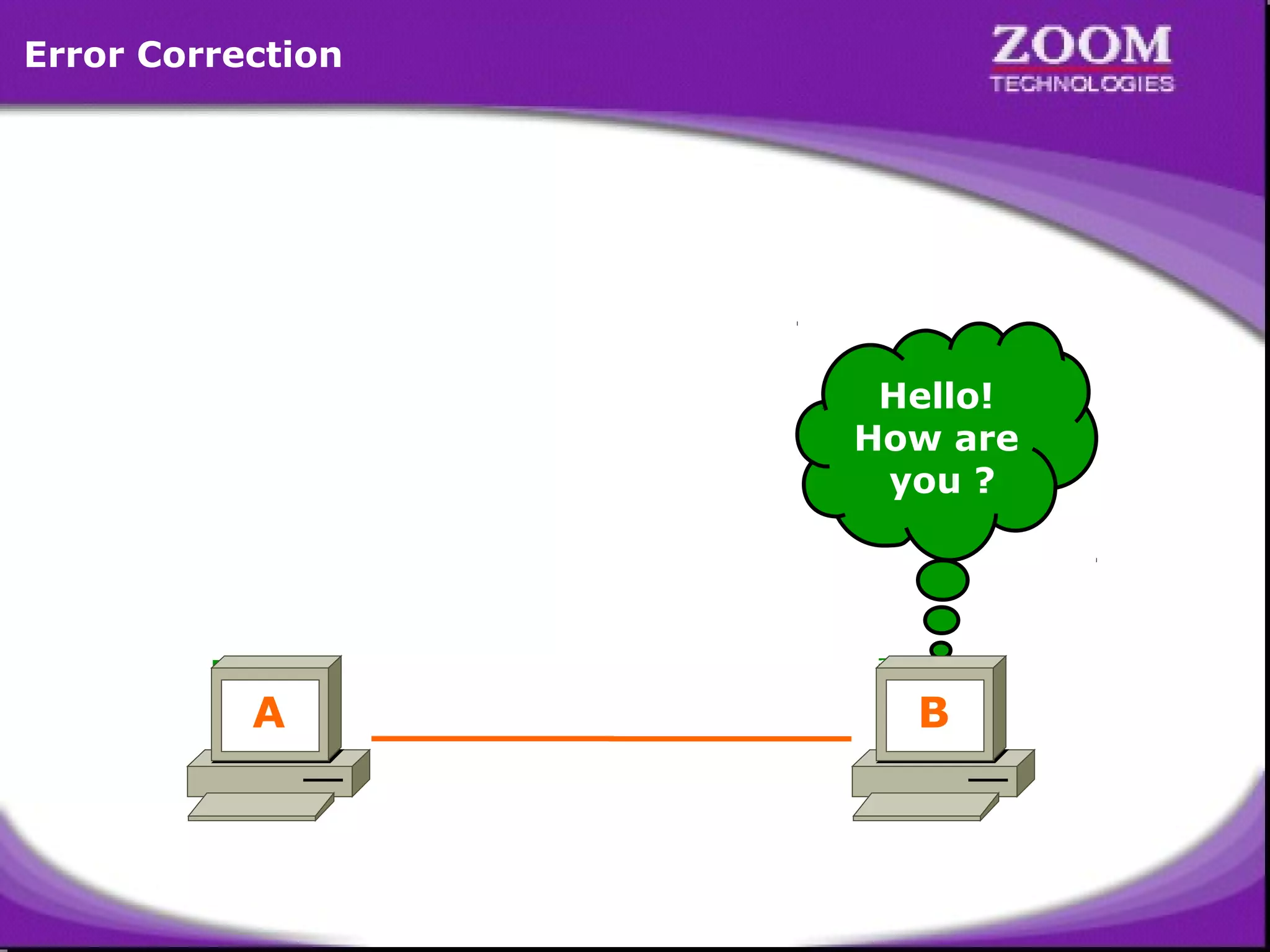 Error Correction

Segment Missing
Hello!
Hello! How are you ? Hello!
How are
How are
you ? Hello! How Are You
? you ?
1/5

You
4/5

A

2/5

3/5

Hello! How
1/5

2/5

4/5

?

5/5

5/5

Are
3/5

B

21

 