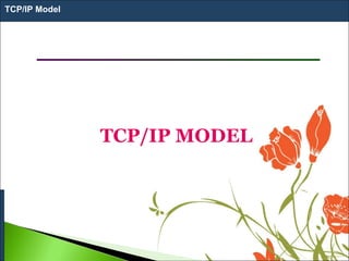 TCP/IP Model
TCP/IP MODEL
 