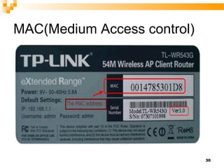 MAC(Medium Access control)
30
 