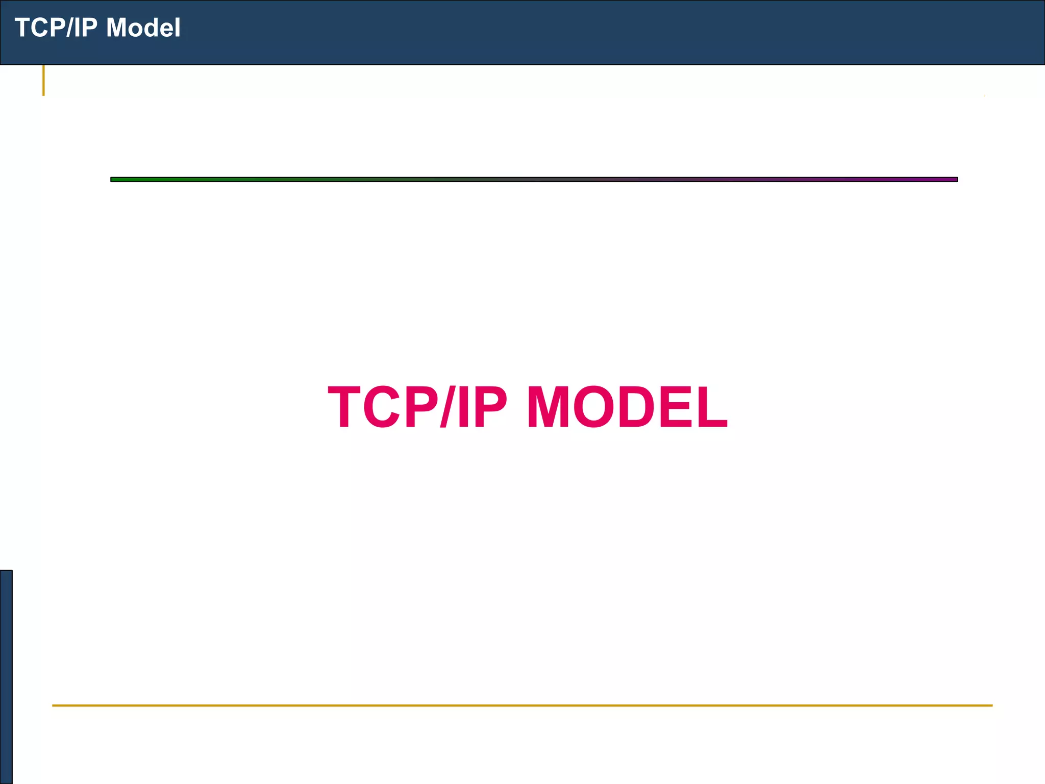 TCP/IP Model

TCP/IP MODEL

 