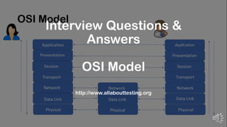Interview Questions &
Answers
OSI Model
http://www.allabouttesting.org
 