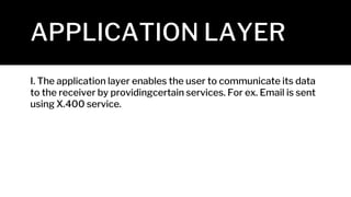 APPLICATION LAYER
I. The application layer enables the user to communicate its data
to the receiver by providingcertain se...