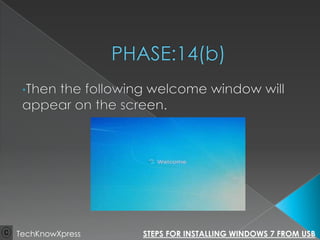 Windows 7 installation steps | PPTX