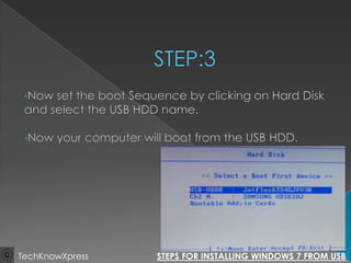Windows 7 installation steps | PPTX