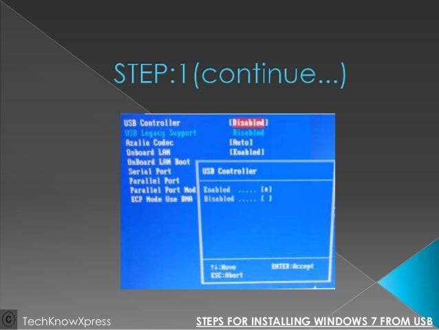 Windows 7 installation steps