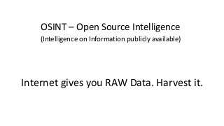 Open Source Intelligence (OSINT)- Testcases for Pentesters