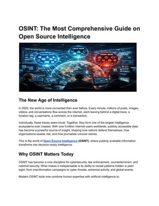 OSINT: The Most Comprehensive Guide on Open Source Intelligence | PDF