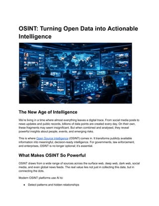 OSINT: Transforming Open Data into Actionable Intelligence with AI | PDF