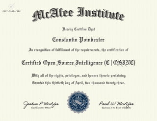 OSINT Certificate