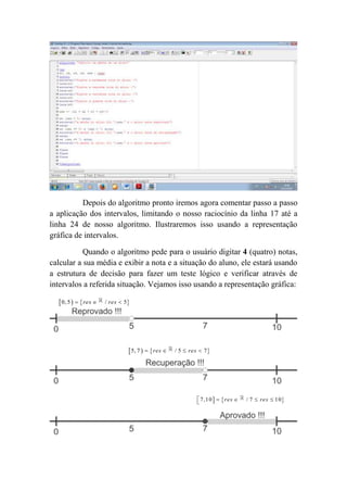 Os intervalos e sua aplicação na lógica de programação para computadores