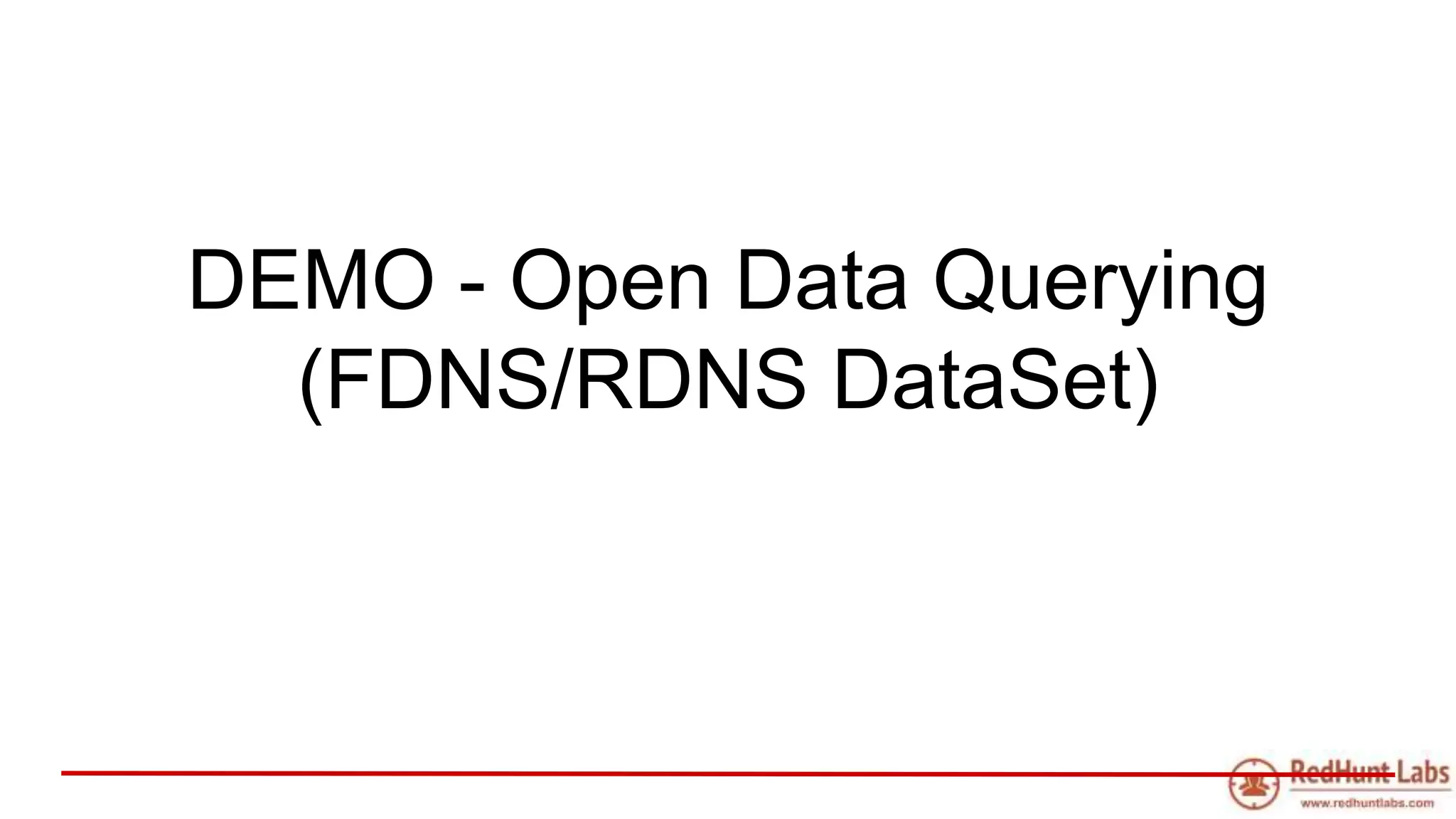 DEMO - Open Data Querying
(FDNS/RDNS DataSet)
 