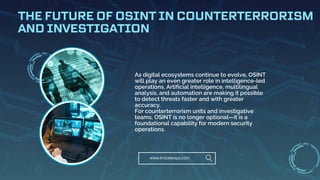 OSINT for Use Case Counterterrorism and Investigation Turning Open Data ...