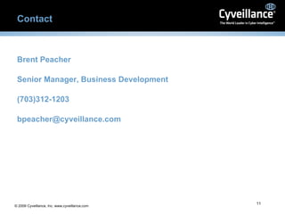 Contact Brent Peacher Senior Manager, Business Development (703)312-1203 [email_address] 