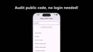 Audit public code, no login needed!
 