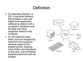 Os Def An introduction to operating syste- Windows, Linux etc | PPT