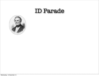 ID Parade




Wednesday, 12 December 12
 