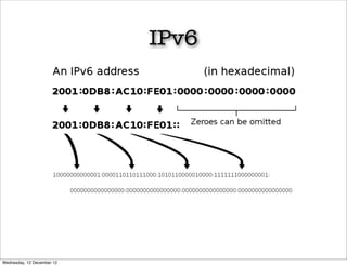 IPv6




Wednesday, 12 December 12
 