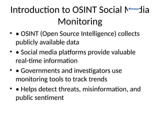 What is the Best OSINT Social Media Monitoring Solution | PPTX