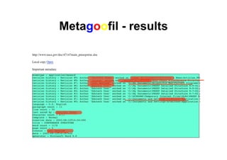 Metagoofil - results
 