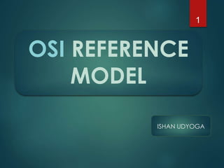OSI REFERENCE 
MODEL 
1 
ISHAN UDYOGA 
 