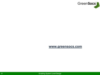 Enabling System Level Design23
More information:
www.greensocs.com
 